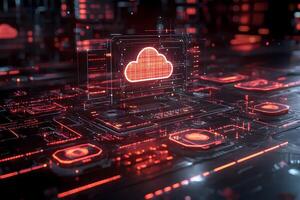 Futuristic Cloud Computing Technology Interface in Digital Environment Design photo