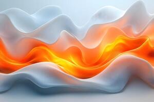 Elegant Abstract Waves in White and Orange for Modern Design Projects photo