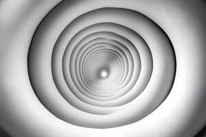 Futuristic Abstract Design with Concentric Circular Patterns in Grayscale photo