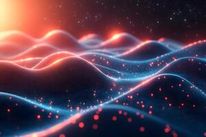 Futuristic Digital Waves Abstract Technology Background for Design photo