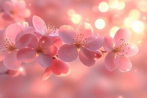 Spring Blossoms in Soft Pink Glow for Seasonal Decor or Nature Art photo