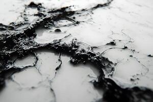 Abstract Texture of Black and White Liquid Patterns for Artistic Design photo