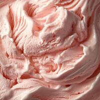 A creamy scoop of strawberry ice cream with a rich, fruity flavor. Its soft pink color and smooth texture make it an irresistible summer dessert. The natural berry sweetness enhances its appeal photo