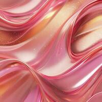 A vibrant, glossy surface with flowing pink and golden waves. Subtle sparkles enhance the smooth, fluid motion, creating a dynamic and radiant visual photo
