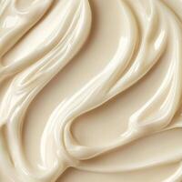 A silky, ivory-toned creamy surface with gentle flowing lines. Soft waves and glossy highlights create an elegant and smooth texture, enhancing the luxurious and delicate effect photo