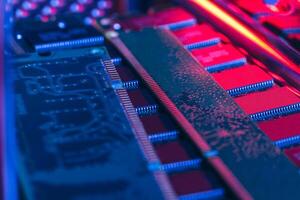 computer random access memory , RAM close up photo