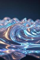 Dynamic blue waves create an ethereal ocean effect with reflective surface and captivating movement photo