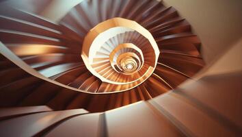 Unique spiral staircase design showcasing elegance and modern architecture in a well-lit interior space photo