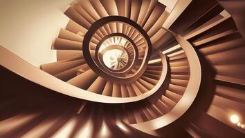 Spiraling staircase design with elegant curves in a modern architectural space photo