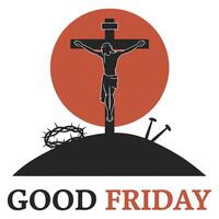 Good friday cross with nail and cross vector