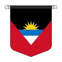 Antigua and Barbuda national hanging pennant flag vector