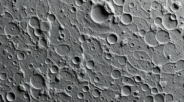The surface of the moon is covered with small holes photo