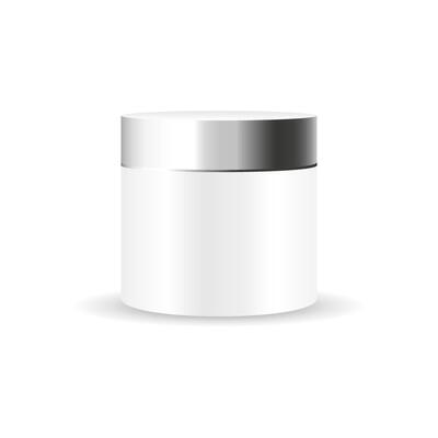 Cream jar, cosmetics icon on white background. 3d illustration