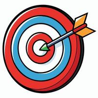 dart target icon target icon.arrow hitting in the target center of dartboard vector