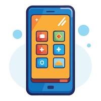 Home screen smartphone interface template vector