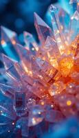 Shimmering Multicolored Crystals and Gemstones vertical blue orange photo