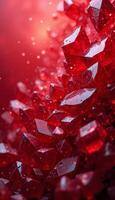 Shiny Red Crystals and Colorful Gemstones vertical photo