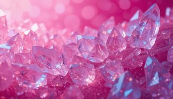 Sparkling Pink Crystals and Colorful Gemstones horizontal photo