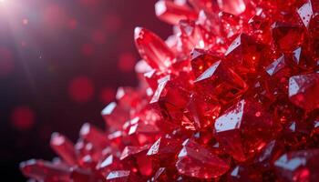 Shiny Red Crystals and Colorful Gemstones horizontal photo