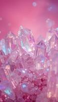 Sparkling Pink Crystals and Colorful Gemstones vertical photo