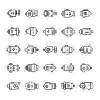 Machine icon set isolated vector