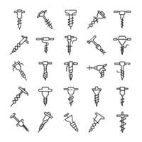 Screw icon set vector