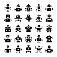 Robot icon set vector