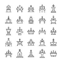 Church icon set concept vector