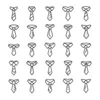 Tie icon set isolated vector