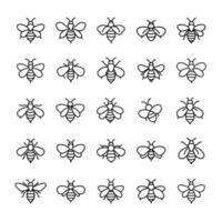 Bee icon set vector
