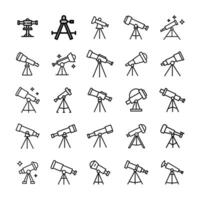 Telescope icon set vector