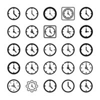 Clock icon set isolated vector