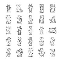 Tree bark icon set vector