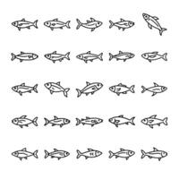 Fish icon set concept vector