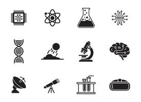 Essential Science and Innovation Icons in a Sleek Style vector