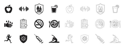 Bold and Simple Health Awareness Icons for Web and Apps vector