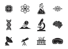 Modern Science and Innovation Icons for Digital and Print Use vector