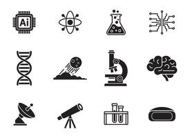 Bold and Simple Science and Technology Icons for Any Design vector