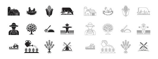 Clean Farming and Agriculture Icons for Digital and Print Use vector