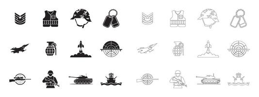 Clean Military and Defense Icons for Digital and Print Use vector