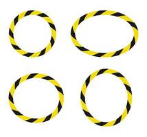 Caution warning stripes frame set illustration on isolated background vector