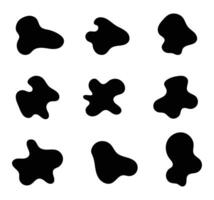 Organic amoeba blob shape abstract black color illustration isolated background vector