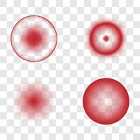 Set of illustration abstract radial red gradient vector