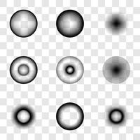 Abstract radial black gradient set element for graphic design vector