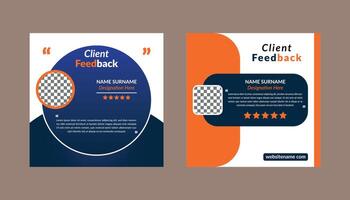 Client Testimonial Design in Bundle. Innovative Template Display for Promotional Campaign. vector