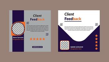 Client Testimonial Design in Bundle. Luxurious Template Display for Promotional Campaign. vector