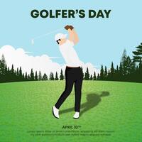 Golfer's Day design with a golfer doing a swing vector