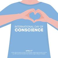 International Day Of Conscience design with a person and love shape hands vector