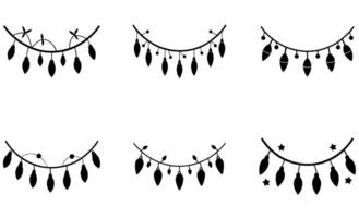A set of four black and white feathers with stars vector