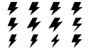 A set of lightning bolts on a white background vector